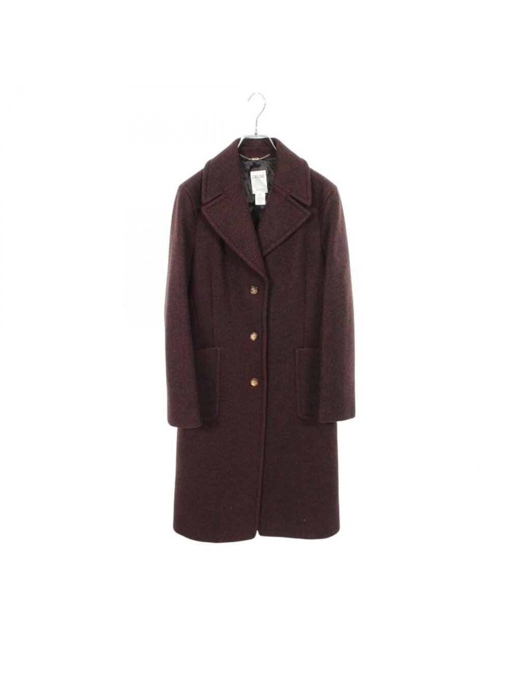 Celine Wool Coat Burgundy